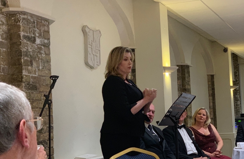 Rt Hon Penny Mordaunt delivering her speech