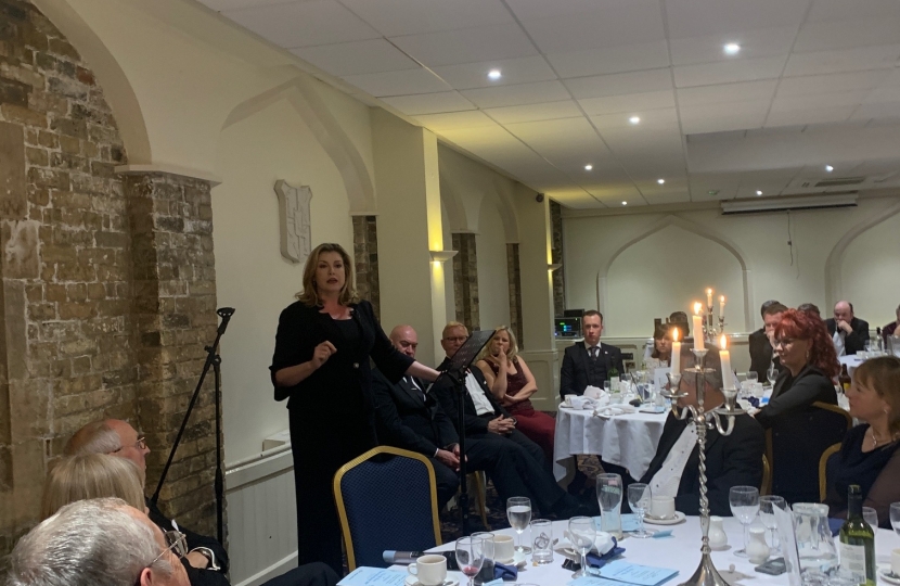 Rt Hon Penny Mordaunt delivering her speech